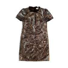 Michael Kors Silver Sequin Lace Cocktail Dress XS | Glam Holiday Party Dress