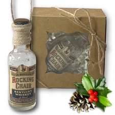 Old Mr. Boston Rocking Chair Whiskey Artisan Vintage Glass Bottle Ornament