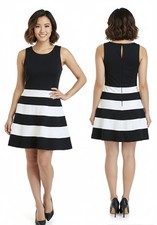 Women's EXPRESS Factory Black & White Colorblock Sleeveless Mini Dress M