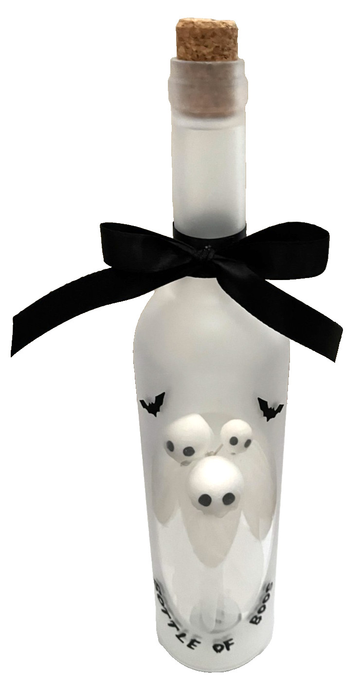 BOTTLE OF BOOS LIGHT UP HALLOWEEN GHOSTS DECOR 13.5" PLASTIC