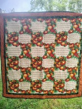 Handmade Fall Pumpkin Harvest Quilt Wall Hanging Religious Prayer 42x43 Thankful