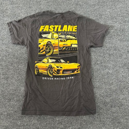 BrandMakers T-Shirt Mens Size S Gray Fastlane Driven Racing Team Graphic Cotton