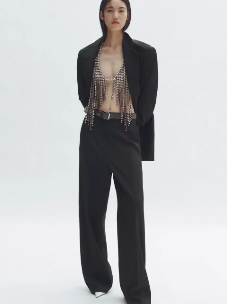 Stella McCartney H&M Tailored Wool Trousers Black Size US 6 EU 38 Straight Leg
