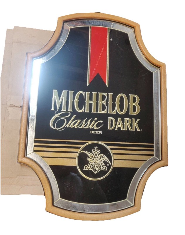Anheuser Busch Michelob Classic Dark Beer Vintage Mirror Adv Bar Tavern Sign