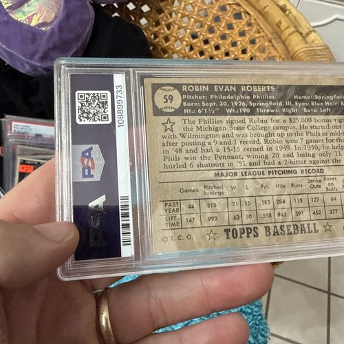 1952 Topps Robin Roberts #50 PSA 4 Philadelphia Phillies HOF Legend 86WAR 286Win - Bild 16 von 17
