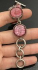 Red Glass Link Bracelet Vintage Sterling Toggle Clasp Italy Heavy Quality Look — photo 2
