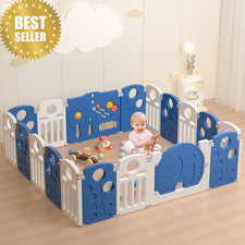 18-Panel Baby Playpen w/ Game Panel Safety Lock for Indoor Outdoor Toddler Use