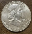 1962 Franklin Half Dollar, 90% Silver Circulated
