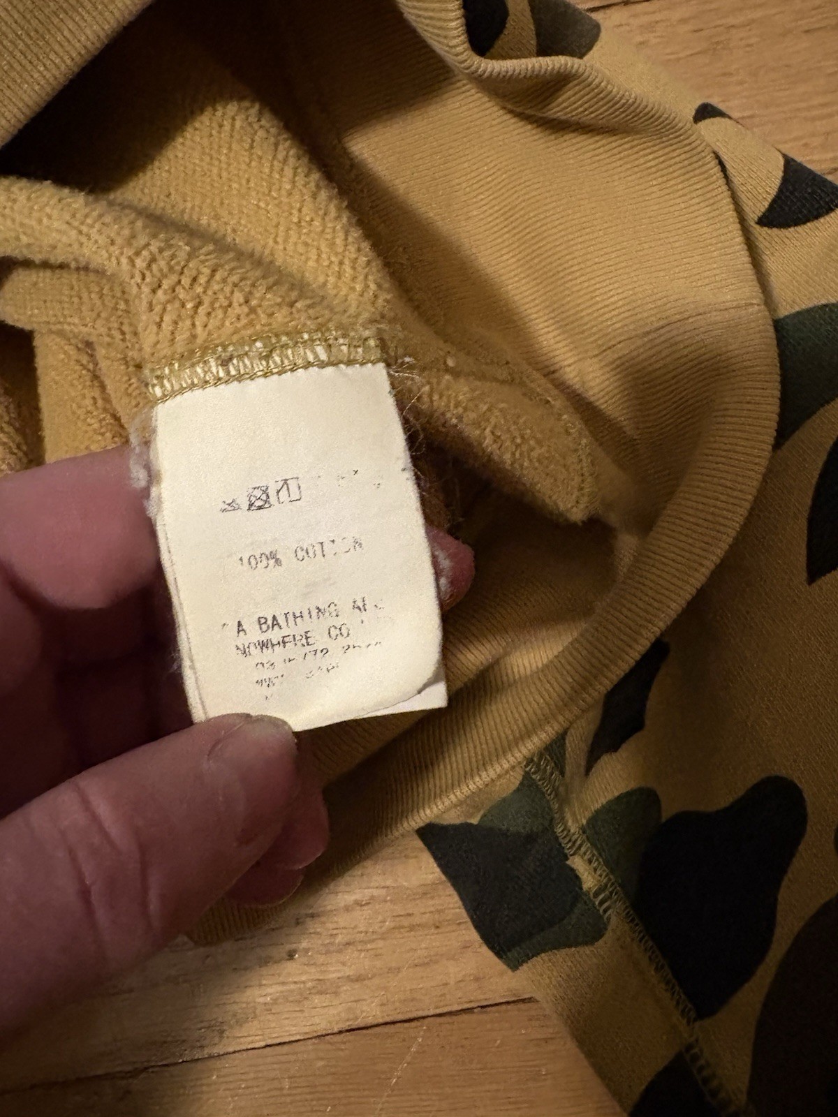 Authentic Bape yellow first camo pullover hoodie … - image 5