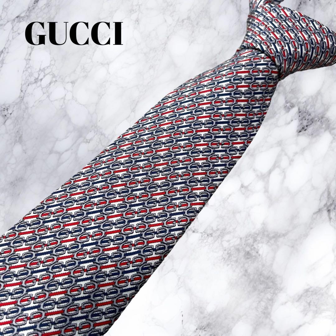 GUCCI Tie Silk Total Pattern GG Pattern Multicolor - image 1