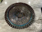 OLD FENTON CARNIVAL GLASS FLARED HEARTS & FLOWERS BOWL RIBBON CANDY RIM…Reduced$