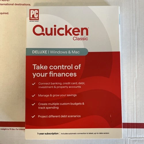 Quicken Classic Deluxe Personal Finance - 1 Year (Windows/Mac) RENEW / NEW User