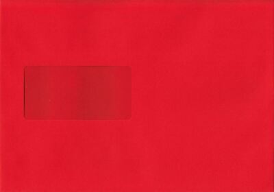 Säulenkasten rot 162 mm x 229 mm abziehen/versiegeln 120 g/m² C5/A5 rot Fenster Briefumschläge