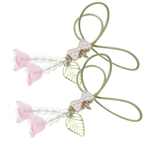 2 Pcs Tulip Chain Floral Lanyard Phone Wristlet Strap Decoration Cell - 第 6/12 張圖片