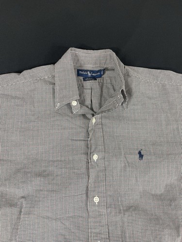 Ralph Lauren Blake Mens Gray Plaid Long Sleeve Button Up Shirt M (oversized) - Picture 9 of 13