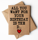 Funny rude birthday card, naughty birthday card, over 18's birthday card, blank