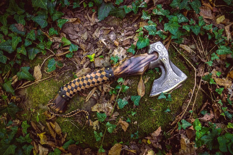 Paquete de 4 hachas vikingas hechas a mano personalizadas, hacha arrojadiza, hac - Imagen 3 de 4