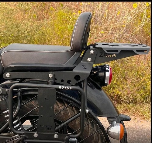 "TOP RACK WITH METAL PLATE, BLACK" FIT FOR ROYAL ENFIELD METEOR 350 - Picture 2 of 6