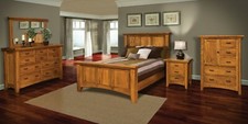 Mission Bedroom Set Solid Wood Amish Handcrafted Panel Bed Furniture USA