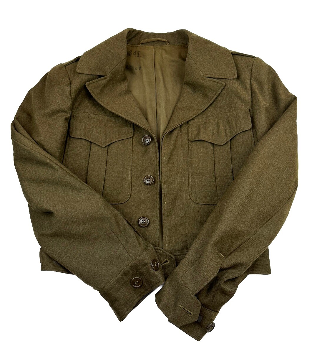 WW2 Army Jacket 34L Small Boxy Cropped Military 1944 40s