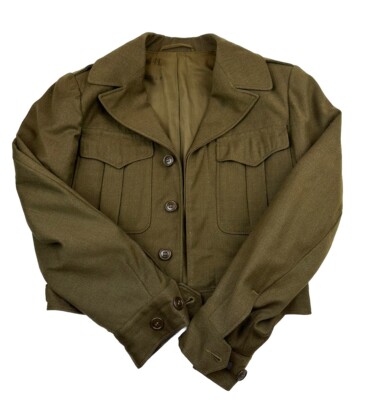 WW2 Army Jacket 34L Small Boxy Cropped Military 1944 40s Authentic