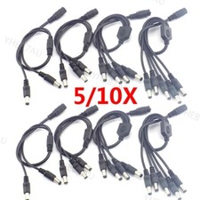 DC 12V 1 female to 2 3 4 5 6 8 way male Power Splitter cable CCTV led Strip 14H