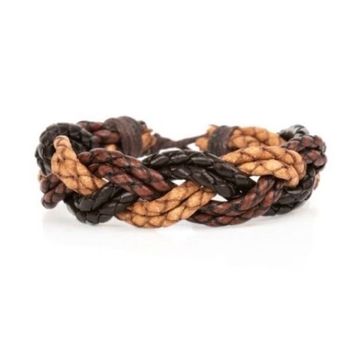 NWT Men's Paparazzi Braided Bracelet Brown