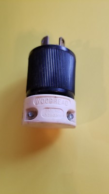 WOOD HEAD 891L MALE PLUG 15A 125V (NOS) -FREE SHIPPING-