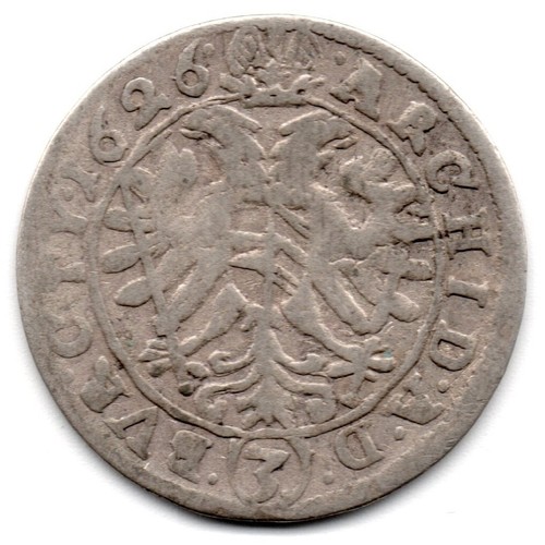 Bohemia, Vienna, Austria Osterreich - silver 3 Kreuzer 1626 - Ferdinand II (#16) - Picture 2 of 3