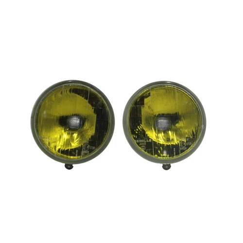 Pair of Yellow Fog Lights 15 cm for Fiat Lancia Alfa Romeo Carello 640