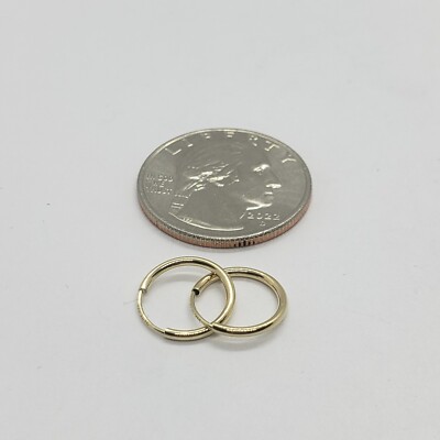 14K Gelb Weiß Rotgold Creolen Rundrohr Endlos Backing Ohrringe 1,2 mm breit