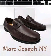 Marc Joseph NY Brown Leather Penny Loafers Sz 13 Slip On Casual-To Dressy Office
