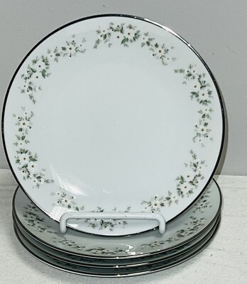 4 Noritake ANNABELLE w/PLATINUM 6 1/4'' BREAD PLATES  #6856