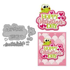 Happy Valentine's Day Hearts Frog Metal Cutting Dies Scrapbook Card Making Craft