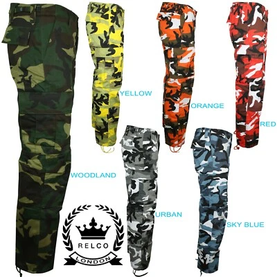 Relco Pantalons Camouflage Militaire Combat Cargo Travail Zippé - Photo 1/2