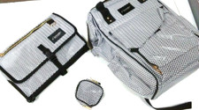 Backpack - 3 piece Black  White Zig Zag Diaper Bag Free Shipping 