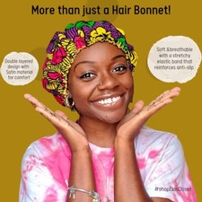African Print Satin Hair Bonnet