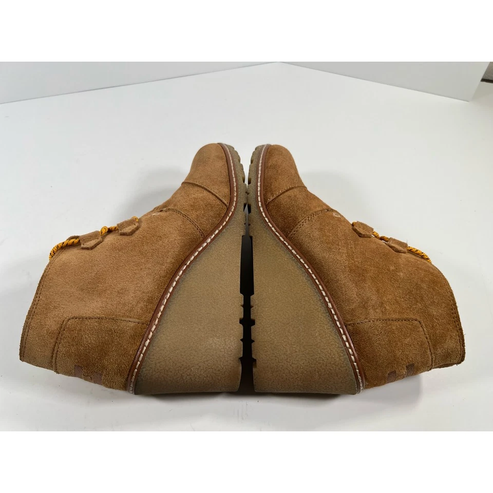 Botines Toms Mujer Desert Cuero Marrón Tacón Bajo Cuña Con Cordones 7 Foto 4 de 4