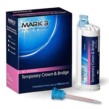 MARK3 Crown & Bridge Temporary Material - A1, 75 Gm. Cartridge + 10 Mixing Tips