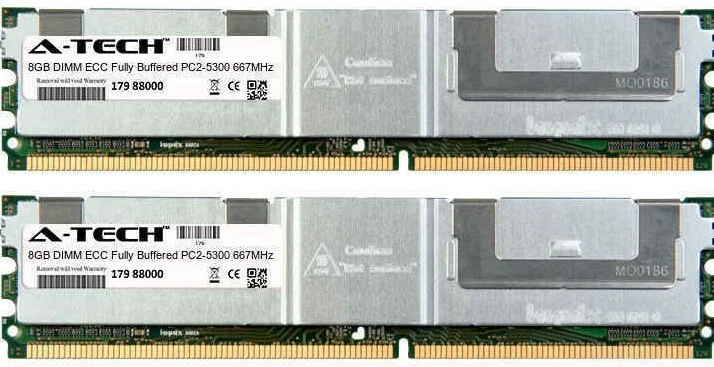 16GB 2 x 8GB ECC FULLY BUFFERED PC2-5300 DIMM DDR2 667 MHz FB Server Memory RAM - Image 2 of 2