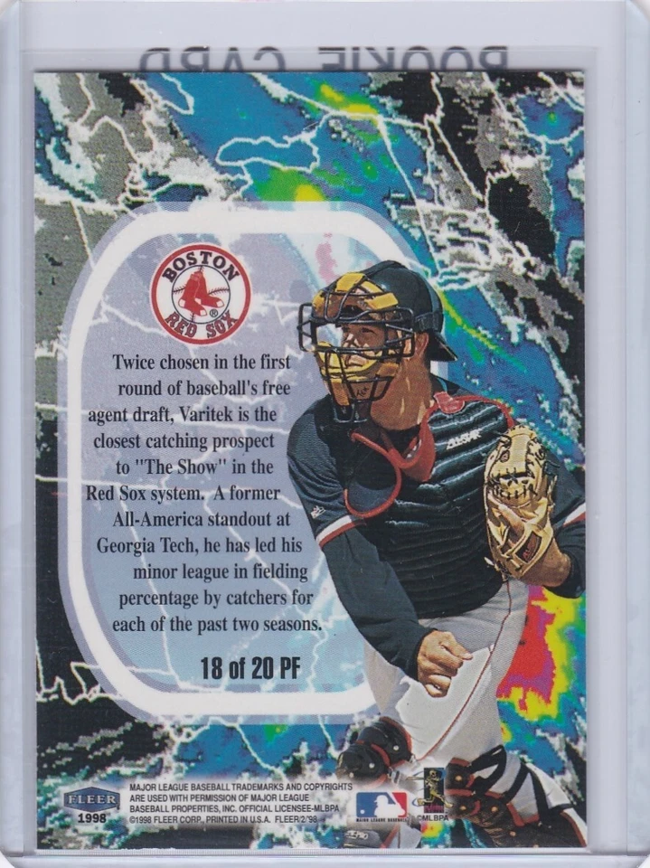JASON VARITEK ROOKIE CARD 1998 Fleer Tradition PROMISING FORECAST Boston Red Sox - Image 2 of 2