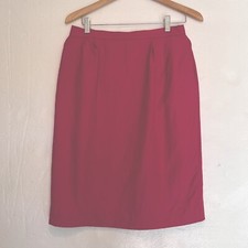 Talbots Pink Linen Rayon Lined Skirt 12 With Pockets