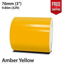 AMBER YELLOW 3" 76mm Roll PIN STRIPE Car Striping Line TAPE Decal Vinyl Sticker