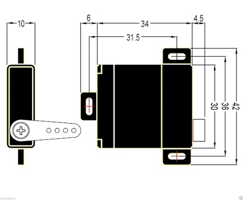 Latest Hitec HS-125MG Slim Metal Gear Wing Servo U HS125MG/HS125/125MG/125 - Picture 2 of 4