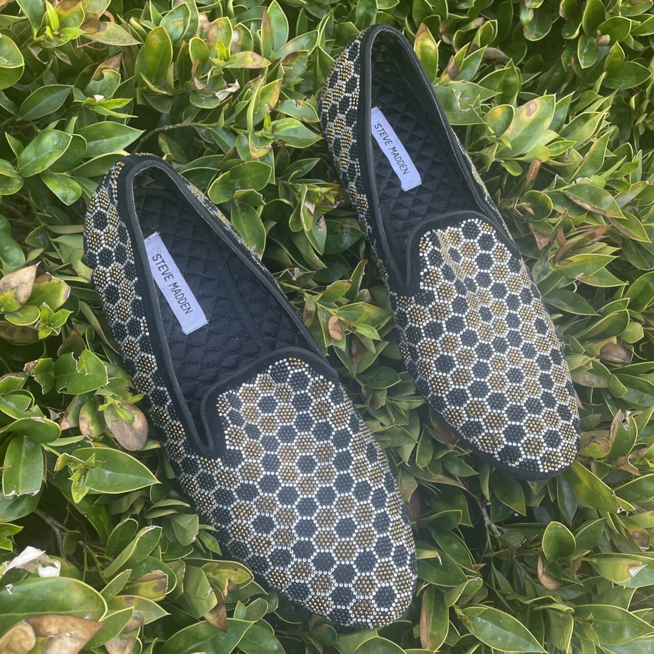 Men Loafer Steve Madden Gold Black 