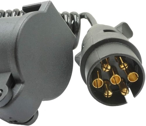 Verlängerungskabel Anhänger Spiralkabel 7 polig Stecker 300cm Wohnwagen DHL - Bild 5 von 6