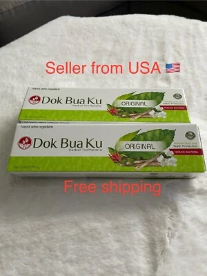 TWIN LOTUS 1xToothpaste Herbal Thai Dok Buaku Original Reduce Accumulation Of Bacteria150g