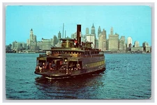 Postcard: Boats: 1949 Jersey Central Ferry "Westfield" Hudson River - Unposted