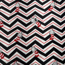 Robert Kaufman The Cat in the Hat by Dr. Seuss Cotton Fabric Black Red 731