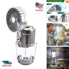 Rechargeable Solar Powered Fan Tent Camping Lamp Handheld Light Portable Lantern